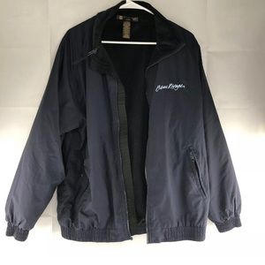 Beau Rivage Casino Size Men Medium Blue Nylon Fleece Like Zip Up Casual Jacket
